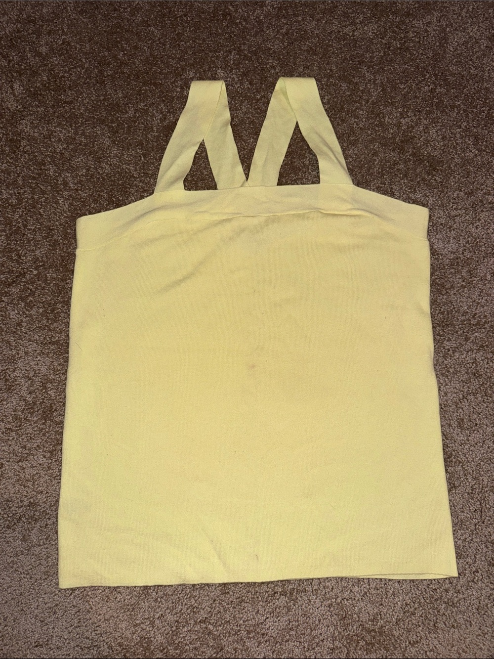 LOFT Pale Yellow Wide-Strap Tank Top - Large NWT